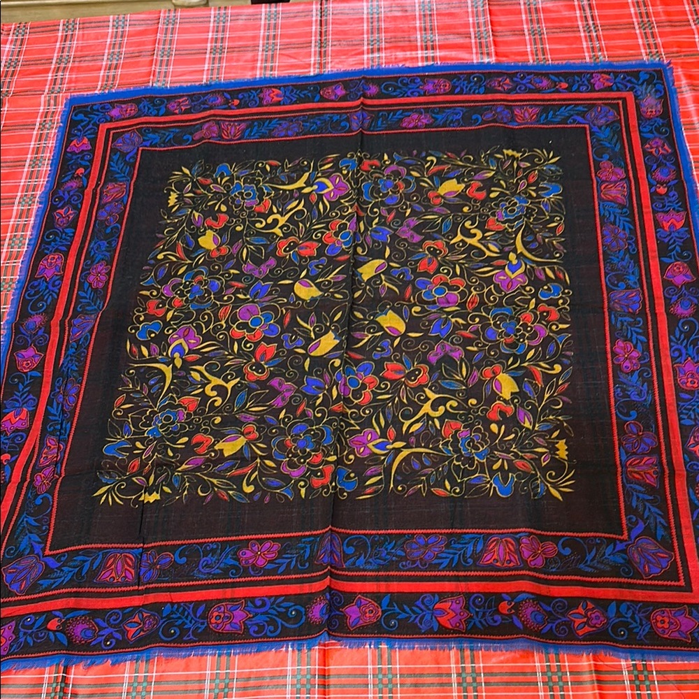 Colorful Floral Pattern Scarf